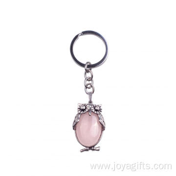 Charms Gemstone Alloy Car Keychain Owl Pendant